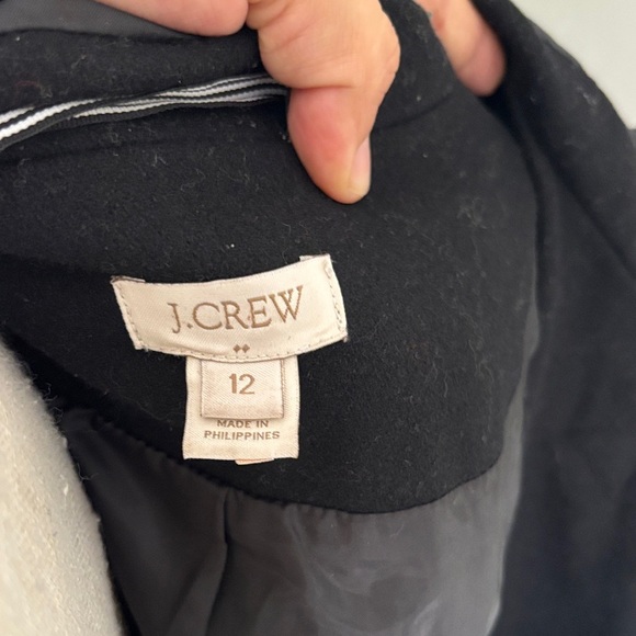 J. Crew Black Hooded Coat with Toggles - Picture 2 of 7